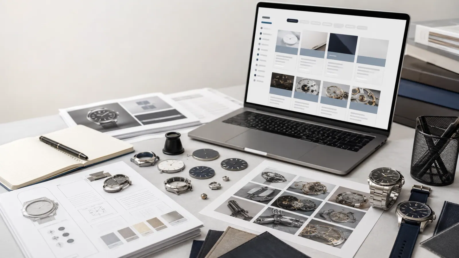 Reference library of watch components and manufacturing guides