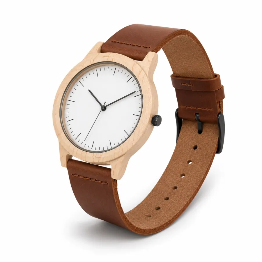 Wood watch reference model 02 — customizable OEM build